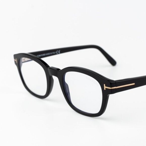 Tom Ford Men Eyeglasses Black Clear Blue Light Block Square FT5808 001 BRAND NEW - Picture 3 of 9